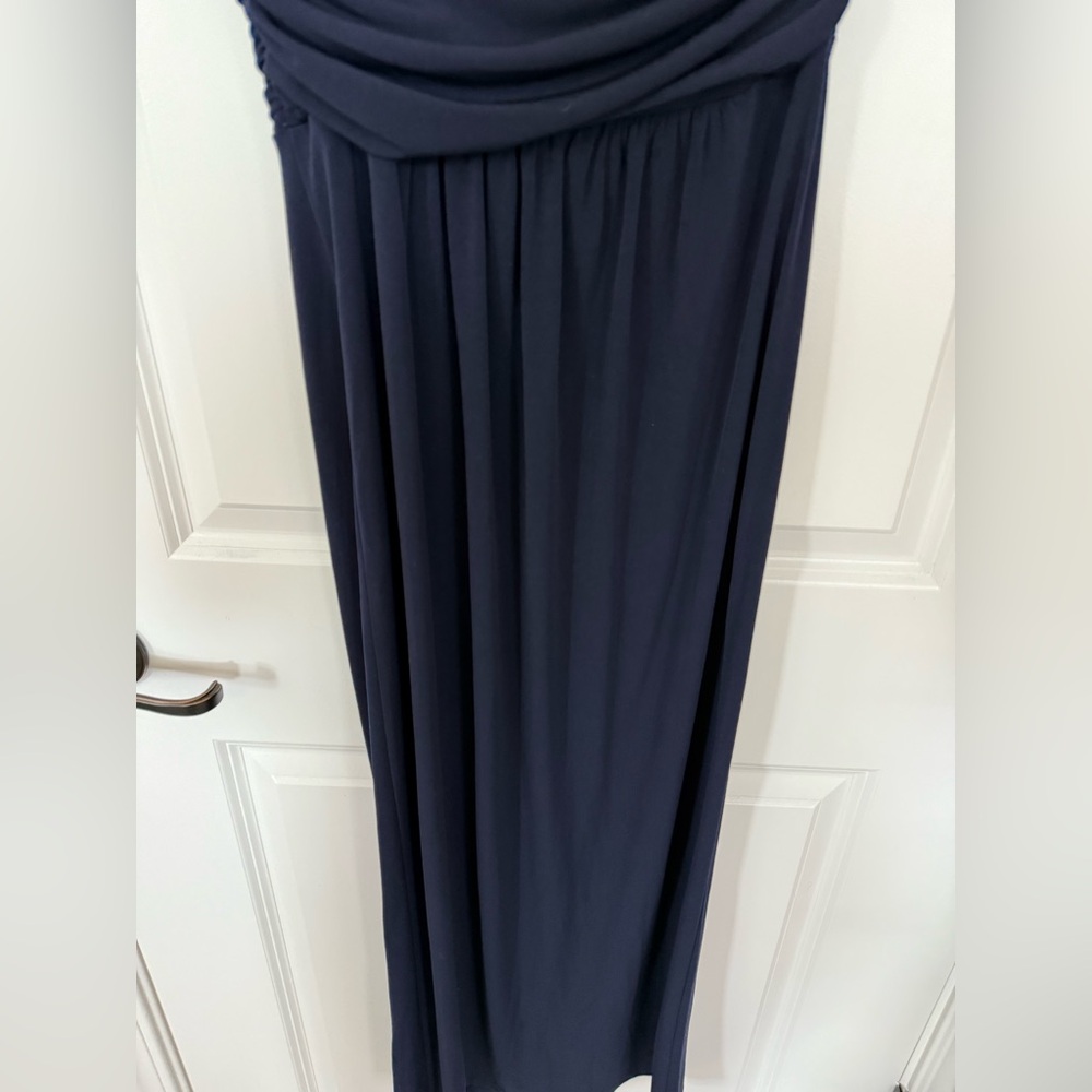 Chic Blue One-Shoulder Gown - Picture 8 of 9